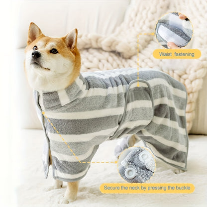 [1 Microfiber Body Towel] 1pc Microfiber Body Towel, Pet Bath Towel Drying Coral Fleece Bath Towel, Water Absorbent Quick-drying Dog Bathrobe