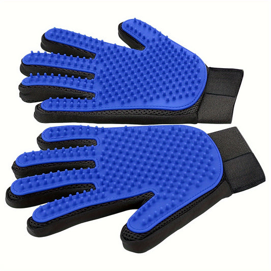 1pair Pet Grooming Glove - Gentle Hair Remover Brush For Dogs And Cats - Massages And Stimulates Circulation - Easy To Use And Clean