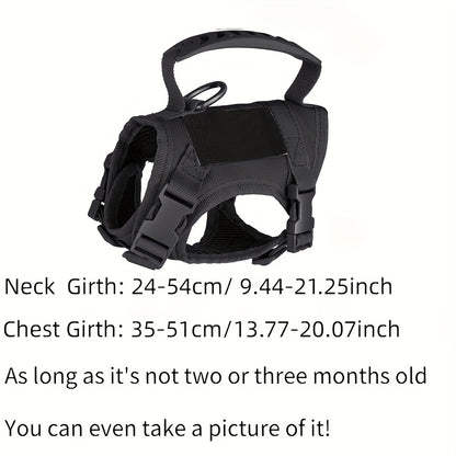 [Durable Cat Vest] Durable 600D Nylon Tactical Cat Vest with Adjustable Straps & Red Cross Patch | Chest Harness for Small Dogs & Cats, Secure Leash Attachment, Ergonomic Design for Training & Outdoor Adventures, Cat Vest Har
