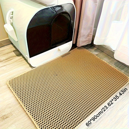 EVA Double-Layer Cat Litter Mat - Non-Slip, Washable, Soft Pet Litter Box Liner for Cats and Dogs, Easy Cleanup Design with Automatic Scoop Feature, Pet Hygiene Mat | Automatic Scoop Mat | Washable Mat, Cat Litter Box