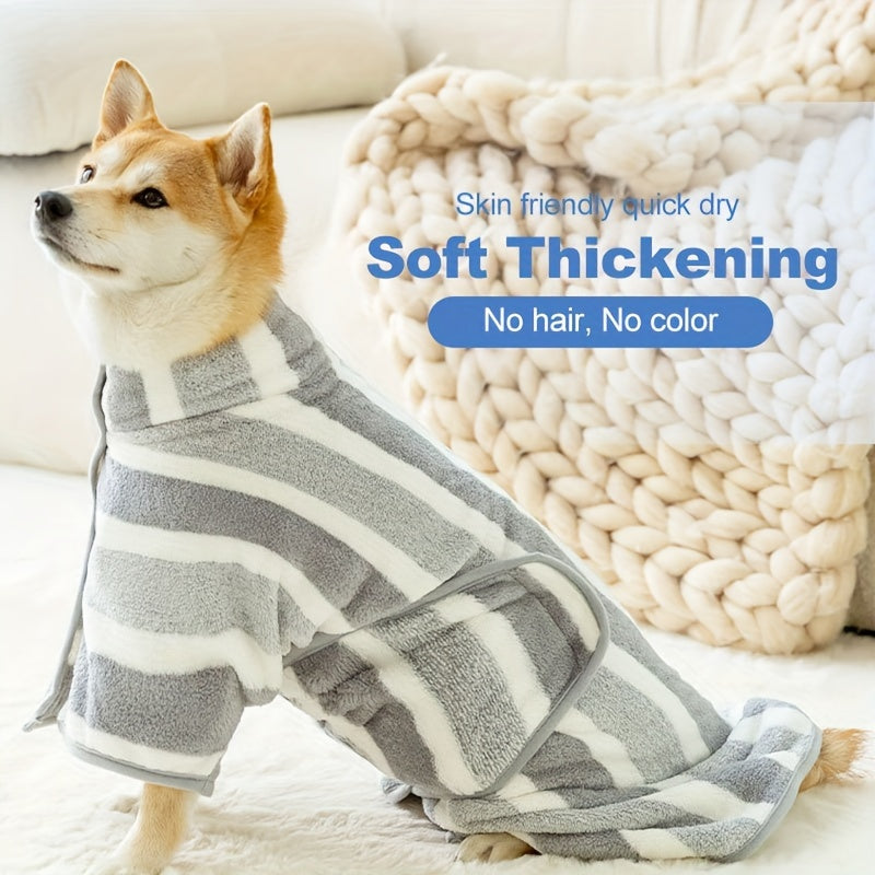 [1 Microfiber Body Towel] 1pc Microfiber Body Towel, Pet Bath Towel Drying Coral Fleece Bath Towel, Water Absorbent Quick-drying Dog Bathrobe