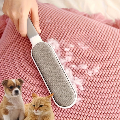 1pc Multi-Functional Reusable Dust Brush, Double-Sided Pet Hair Remover, Manual Electrostatic Lint Brush for Cat Fur, Clothes, Sofa, Furniture, Bedding, Carpet Cleaning - Plastic, No Electricity Needed, Ideal for Living Room