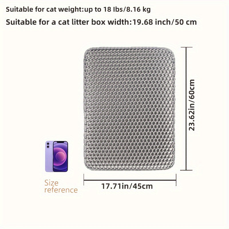 Honeycomb Double Layer Cat Litter Trapping Mat, Non-slip Washable Cat Cleaning Mat For Pet Toilet Kennel Litter Box