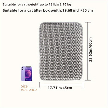Honeycomb Double Layer Cat Litter Trapping Mat, Non-slip Washable Cat Cleaning Mat For Pet Toilet Kennel Litter Box