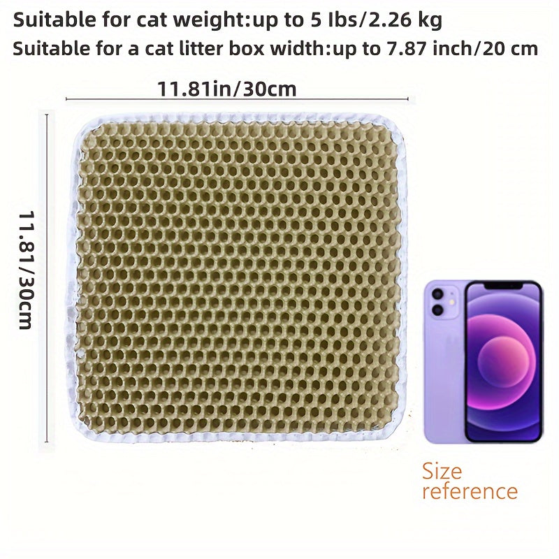 Honeycomb Double Layer Cat Litter Trapping Mat, Non-slip Washable Cat Cleaning Mat For Pet Toilet Kennel Litter Box