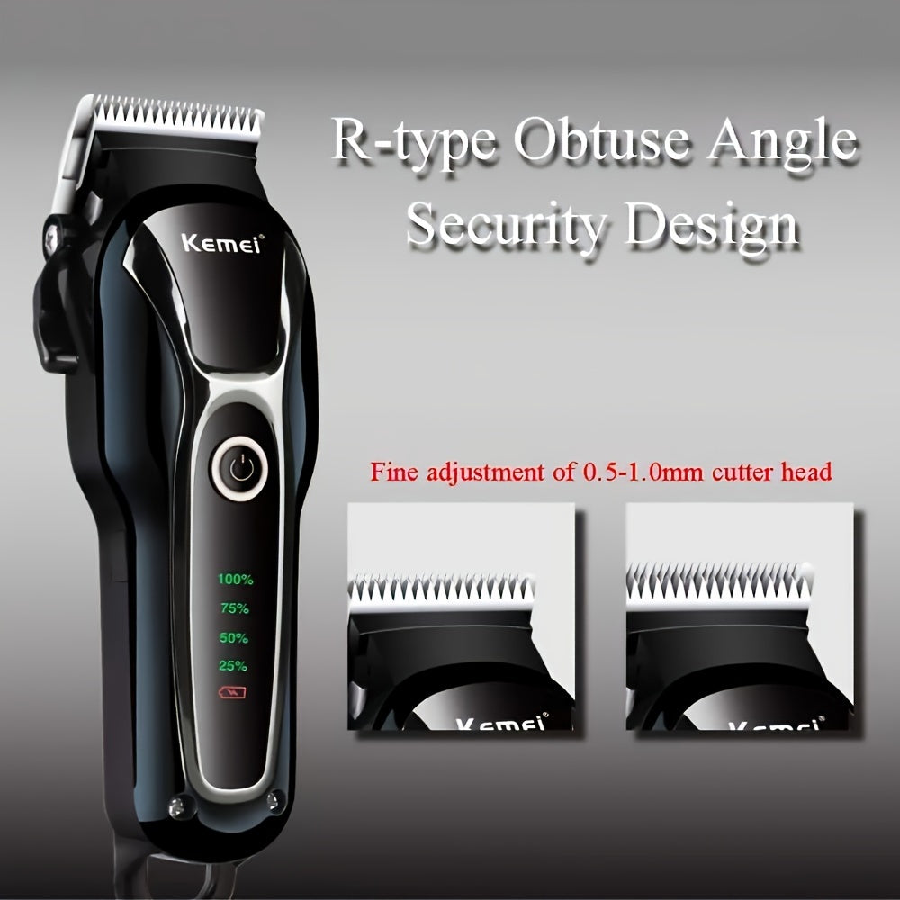 Kemei Pet Hair Clipper for Dogs & Cats - Quiet 5W Motor, USB Rechargeable, LCD Display, 10 Detachable Combs, Nail File, Accessory Colors Vary