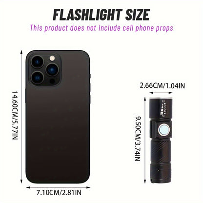1pc Rechargeable Zoomable UV Flashlight Black Light 395nm,Ultraviolet Flashlight Detector For Pet Urine Stain,Resin Curing,Scorpion Hunting