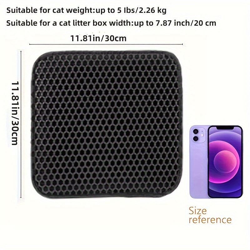 Honeycomb Double Layer Cat Litter Trapping Mat, Non-slip Washable Cat Cleaning Mat For Pet Toilet Kennel Litter Box