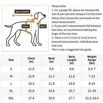 1pc Waterproof Pet Jacket Winter Warm Dog Clothes For Small Dogs Puppy Cat Vest Pet Soft Coat Costume For Cold Weather Christmas Gift