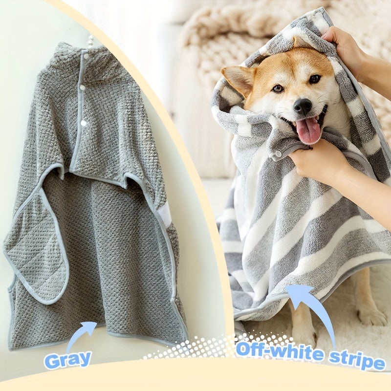 [1 Microfiber Body Towel] 1pc Microfiber Body Towel, Pet Bath Towel Drying Coral Fleece Bath Towel, Water Absorbent Quick-drying Dog Bathrobe
