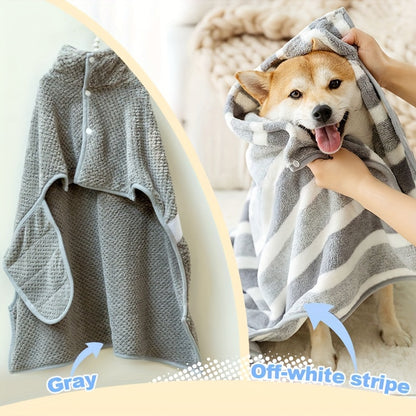 [1 Microfiber Body Towel] 1pc Microfiber Body Towel, Pet Bath Towel Drying Coral Fleece Bath Towel, Water Absorbent Quick-drying Dog Bathrobe
