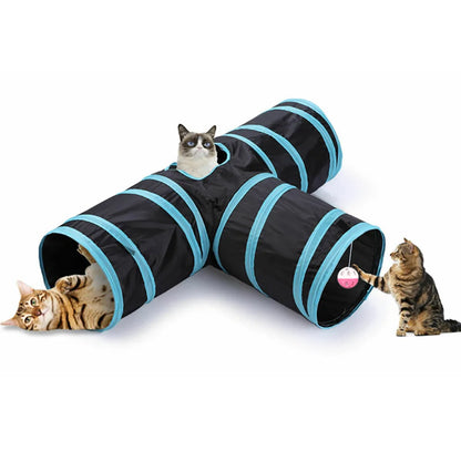 Túnel para gatos, suministros para mascotas, túnel de juego plegable para gatos, juguete transpirable para gatos, barril de perforación para interiores, papel ruidoso