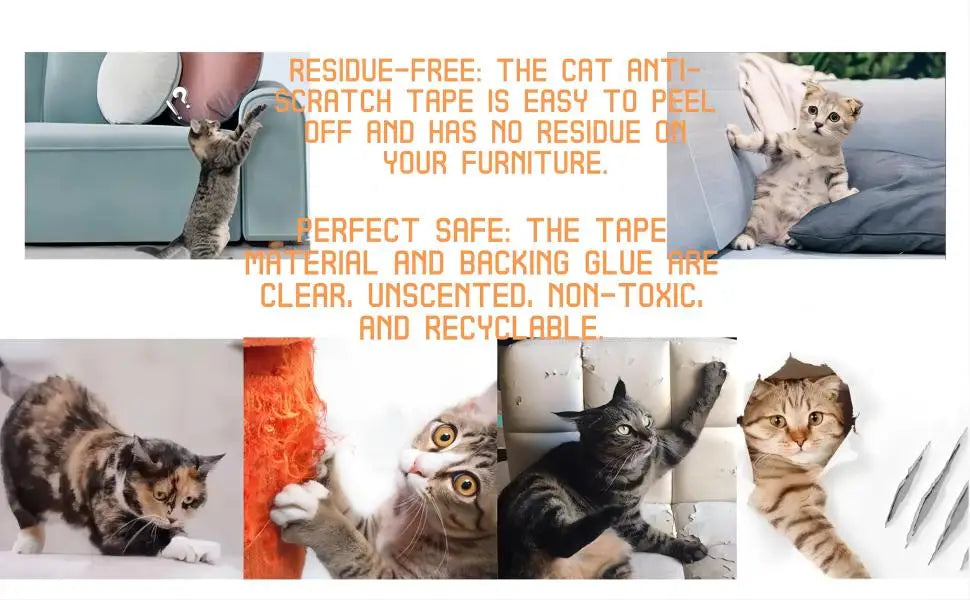 Cinta antiarañazos para gatos, protector de muebles, transparente, autoadhesiva, para entrenamiento de mascotas, 30 x 29 m