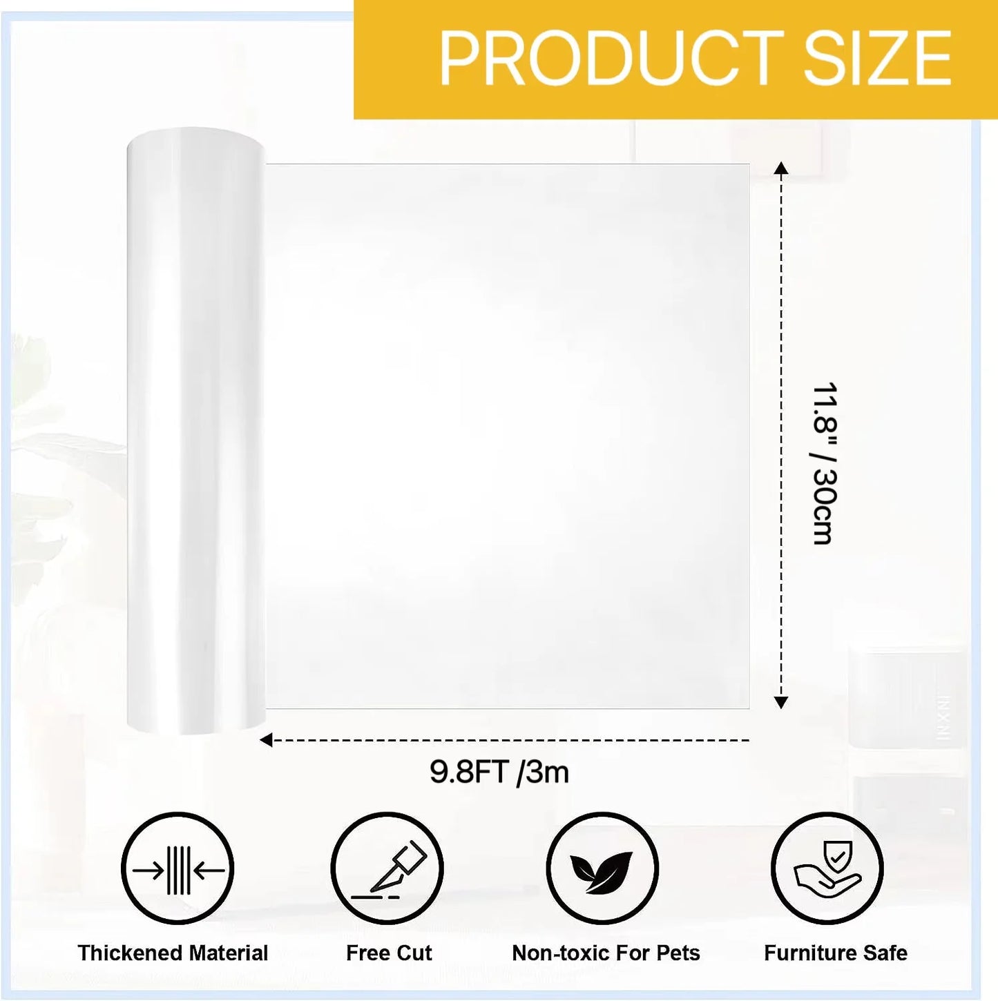 Cinta antiarañazos para gatos, protector de muebles, transparente, autoadhesiva, para entrenamiento de mascotas, 30 x 29 m