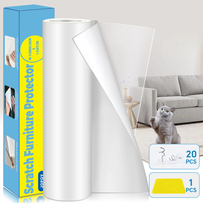 Cinta antiarañazos para gatos, protector de muebles, transparente, autoadhesiva, para entrenamiento de mascotas, 30 x 29 m