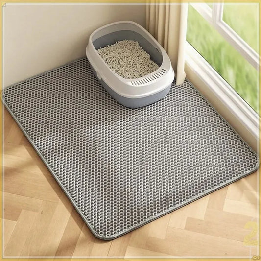 Alfombrilla para arena de gato con filtro antisalpicaduras y bandeja para arena sucia. Alfombrilla de inodoro de doble capa antiorina para mascotas. Fácil de limpiar y antideslizante.