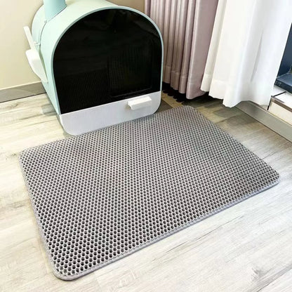 Alfombrilla para arena de gato con filtro antisalpicaduras y bandeja para arena sucia. Alfombrilla de inodoro de doble capa antiorina para mascotas. Fácil de limpiar y antideslizante.