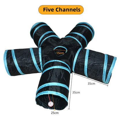 Túnel para gatos, suministros para mascotas, túnel de juego plegable para gatos, juguete transpirable para gatos, barril de perforación para interiores, papel ruidoso