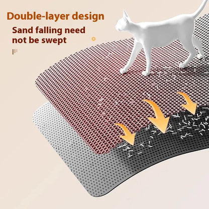 Alfombrilla extragrande para arena de gatos, resistente, impermeable, de 2 capas, antideslizante, lavable, protector de suelo para mascotas, caja de arena, tapón de arena