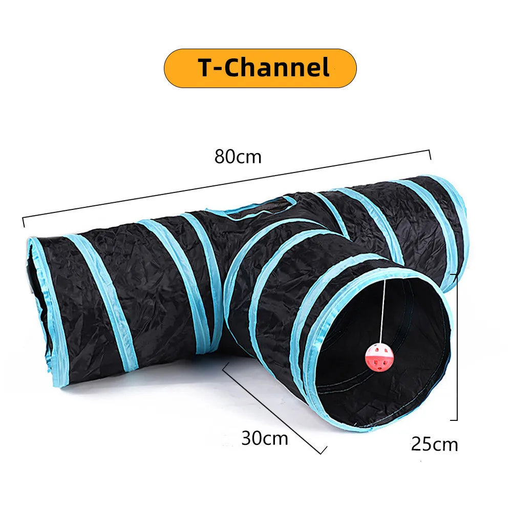 Túnel para gatos, suministros para mascotas, túnel de juego plegable para gatos, juguete transpirable para gatos, barril de perforación para interiores, papel ruidoso