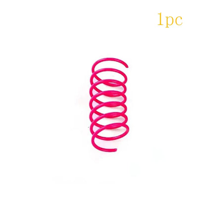 Juguete de plástico con resorte para gatos, juguete para saltar con resorte, resistente a arañazos y mordeduras, ideal para mascotas.