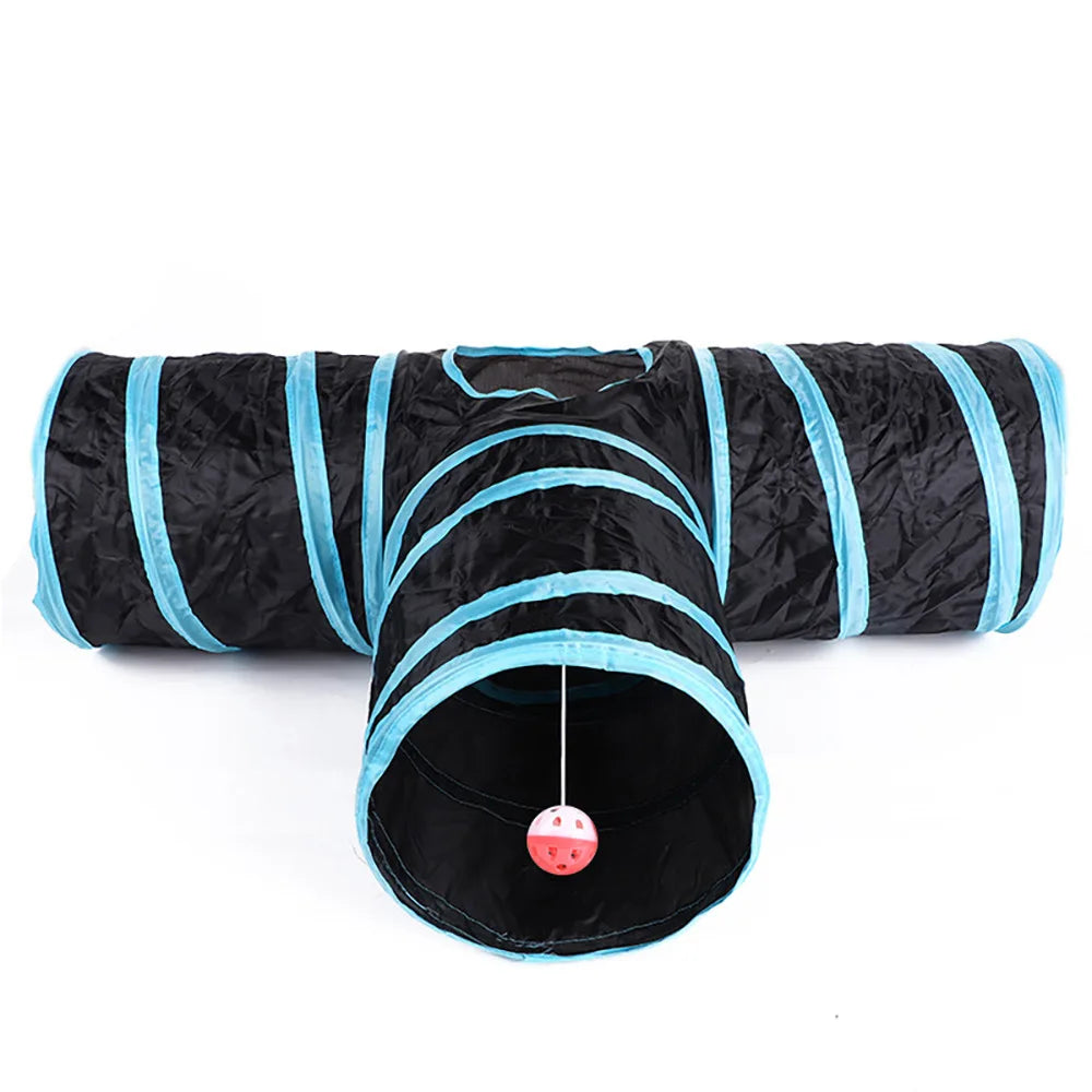 Túnel para gatos, suministros para mascotas, túnel de juego plegable para gatos, juguete transpirable para gatos, barril de perforación para interiores, papel ruidoso