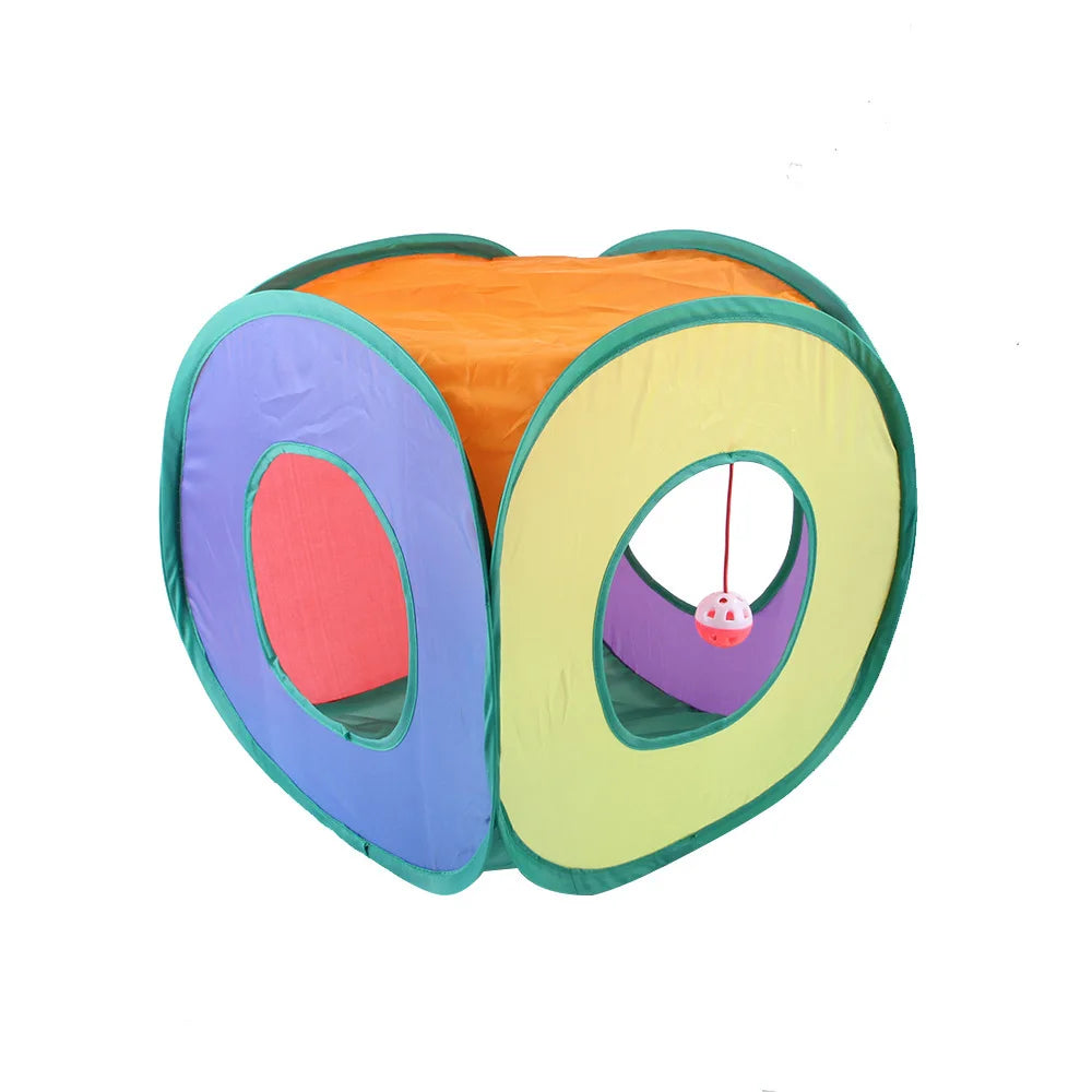 Túnel para gatos, suministros para mascotas, túnel de juego plegable para gatos, juguete transpirable para gatos, barril de perforación para interiores, papel ruidoso