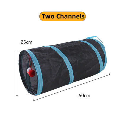 Túnel para gatos, suministros para mascotas, túnel de juego plegable para gatos, juguete transpirable para gatos, barril de perforación para interiores, papel ruidoso