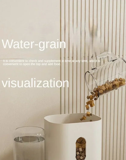 1PC Automatic Feeder Cat Dog Food Bowl With Water Fountain Pet Large Capacity Raised Stand Dish Bowl For Cat Drinker Accessories