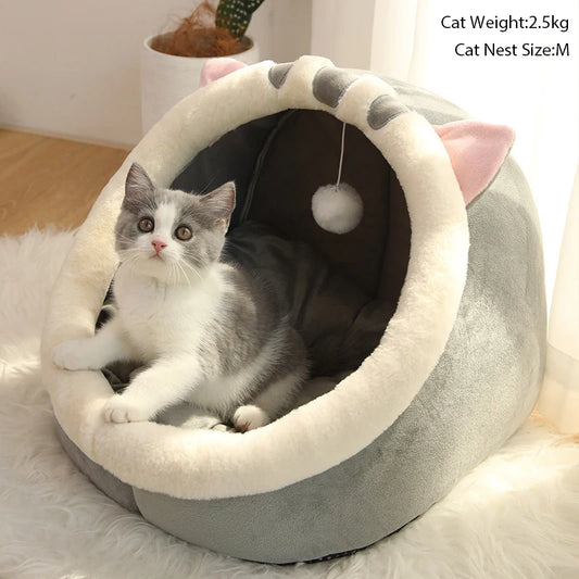 Cama para gatos de sueño profundo, cálida cesta para mascotas, acogedora casa para gatos, cojín para tumbona, tienda de campaña para gatos, tapete muy suave para perros pequeños, bolsa, cueva, cama para gatos
