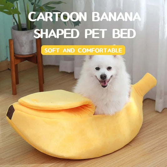 Nido de gato tipo plátano, divertido, lindo, acogedor, cálido, duradero, con personalidad, casa para perro creativa, adecuada para chinchillas, ardillas y otros animales.