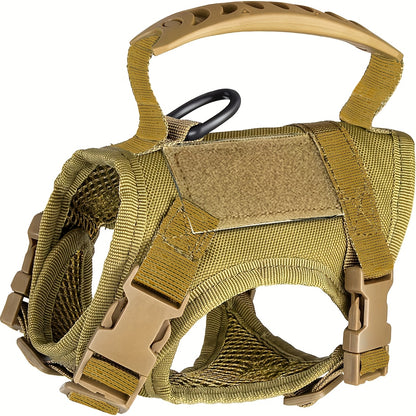 [Durable Cat Vest] Durable 600D Nylon Tactical Cat Vest with Adjustable Straps & Red Cross Patch | Chest Harness for Small Dogs & Cats, Secure Leash Attachment, Ergonomic Design for Training & Outdoor Adventures, Cat Vest Har