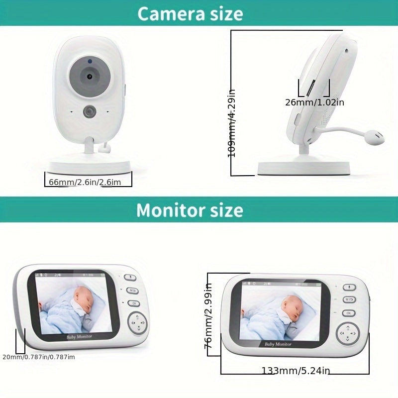 [Pet Monitor | Night Vision] 2.4GHz Pet Monitor | Night Vision, Two-Way Audio, Cry Alarm, Temperature Display, USB Rechargeable Camera | HD Video Surveillance System for Pets, Dog Monitoring, Elderly/Nanny Monitoring, One-Tou