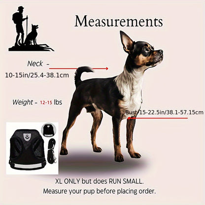 Super-Breathable Pet Harness & Leash Set - Escape-Proof, Adjustable Vest with Reflective Stripes for Kitten, Puppy & Small Dogs - Stylish Comfort and Enhanced Control
