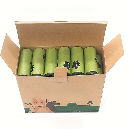 630pcs/210pcs Leak-Proof & Odor-Proof Thickened Pet Feces Bags with Paw Print Design - Easy Cleanup, Polyethylene Material, Ideal for Dog Waste ManaSynthetic Gemstoneent, Pet Waste Bags|Playful Design| Leakproof Material, Dog