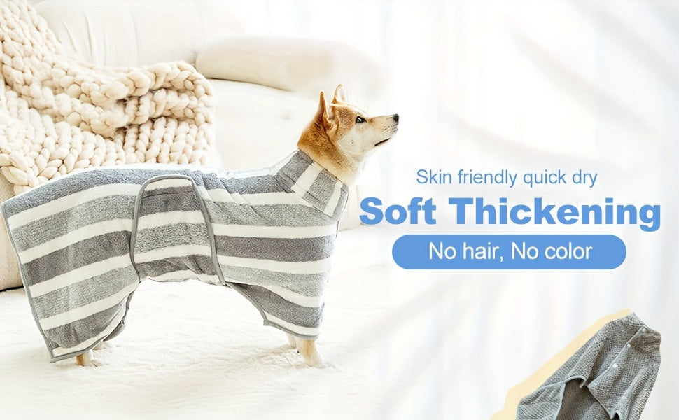 [1 Microfiber Body Towel] 1pc Microfiber Body Towel, Pet Bath Towel Drying Coral Fleece Bath Towel, Water Absorbent Quick-drying Dog Bathrobe