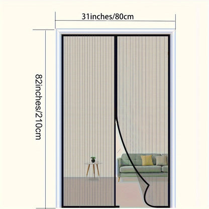 1 Set Magnetic Screen Door - Self-Sealing, Hands-Free, Heavy-Duty Mesh Partition - Keeps Bugs Out, Pet and Kid Friendly, Easy Installation, Durable, 36 Inch x 82 Inch/39 Inch x 82 Inch