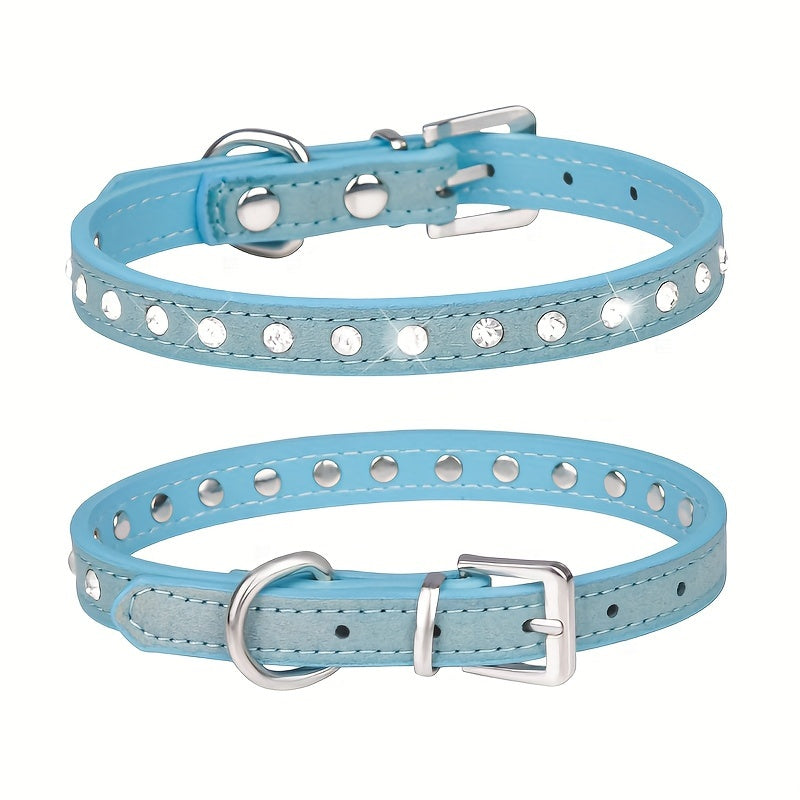 [Shiny Rhinestone Dog Collar] Hot Selling Shiny Rhinestone CP077 Dog Collar - Adjustable Small and Medium Pet Collar - Suitable for Small and Medium Pets to Wear Neck Collar