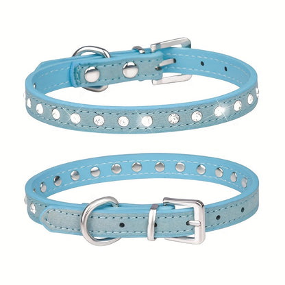 [Shiny Rhinestone Dog Collar] Hot Selling Shiny Rhinestone CP077 Dog Collar - Adjustable Small and Medium Pet Collar - Suitable for Small and Medium Pets to Wear Neck Collar