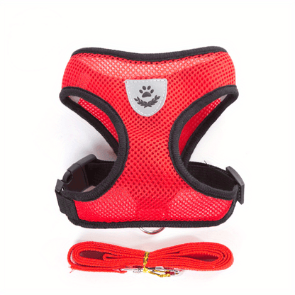 [For Dogs & Cats Reflective Harness] Reflective Pet Harness And Leash Set For Dogs And Cats, Adjustable Puppy Cat Vest Harness With Soft Mesh