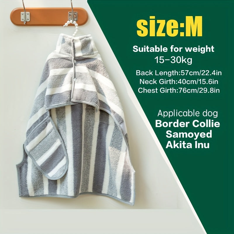 [1 Microfiber Body Towel] 1pc Microfiber Body Towel, Pet Bath Towel Drying Coral Fleece Bath Towel, Water Absorbent Quick-drying Dog Bathrobe