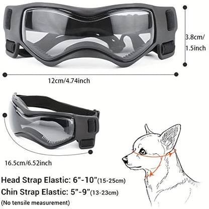 1pc Small Dog Sunglasses, UV Protection Goggles, Doggy Eye Protection, Pet Sunglasses, Arc-Shaped Outdoor Puppy Goggles, AntiFog Glasses For Pets Over 5lb