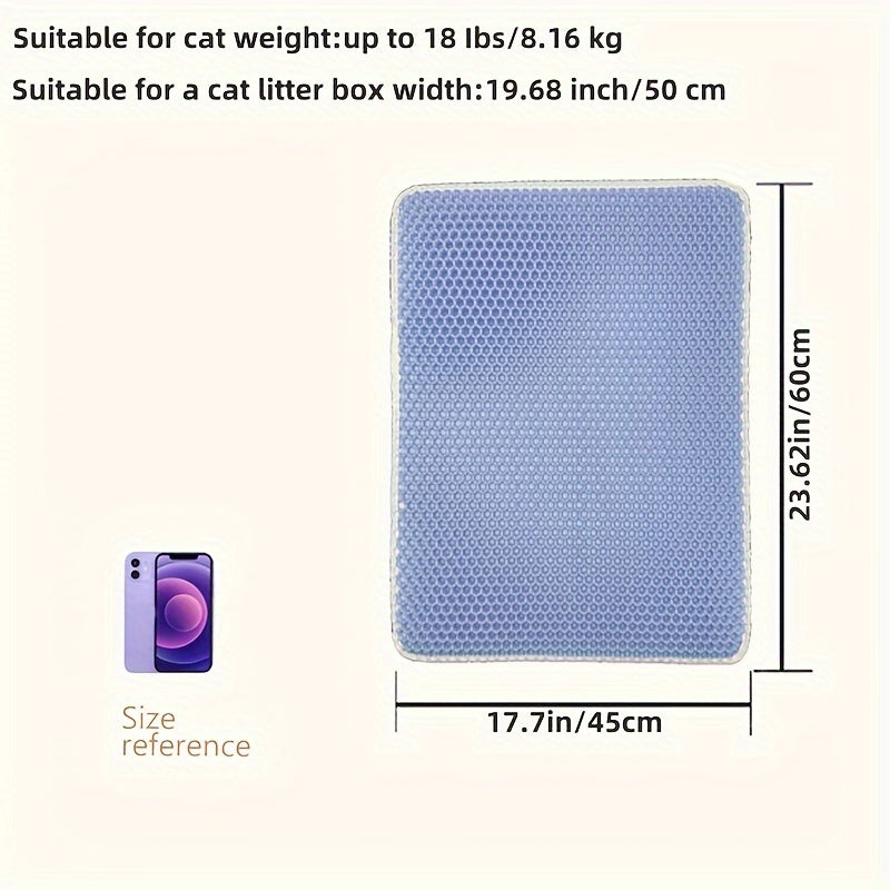Honeycomb Double Layer Cat Litter Trapping Mat, Non-slip Washable Cat Cleaning Mat For Pet Toilet Kennel Litter Box
