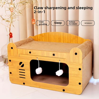 [Luxury Cat Scratching Board] Luxury Cat Scratching Board with Beard - Large, Outdoor Carrying Supplies for Small Pets - Stylish Cat Bed for Big and Small Cats