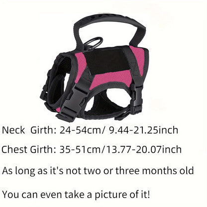 [Durable Cat Vest] Durable 600D Nylon Tactical Cat Vest with Adjustable Straps & Red Cross Patch | Chest Harness for Small Dogs & Cats, Secure Leash Attachment, Ergonomic Design for Training & Outdoor Adventures, Cat Vest Har