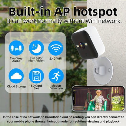 1080P FHD Wireless Surveillance Camera, full-Color Night Vision, Two-Way Voice CallMotion Detection, Built-in AP Hotspot, Can Be Viewed Without Internet, Take Care ofChildren, Elderly And Pets Safety Surveillance Camera