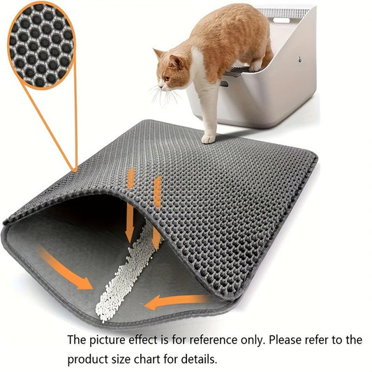 Cat Litter Mat Double-layer Cat Litter Trapping Mat Waterproof And Leak Proof Pet Toilet Mat Diaper Pad Cat Feeding Mat With Non-slip Backing