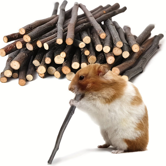 100g Natural Apple Stick Small Animal Snack Chew Toy, Suitable for Small Pets Rabbits, Hamsters, Gerbils, Manx Cats, Squirrels, Rabbits, Healthy Grinding Teeth Toys