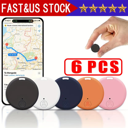 Smart Mini Tracker with Wireless & Low-Power Mode, Real-Time Location Tracking, Anti-Theft Alarm, App Control, Long Life - Compatible with Cars, Pets, Keys, Luggage, Wallet - Multi-Color Options (Black, White, Navy, Pink, Ora