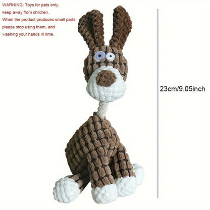 Fun Pet Toy Donkey Shape Corduroy Chew Toy For Dogs Puppy Squeaker Squeaky Plush Bone Molar Dog Toy Pet Training Dog Accessories